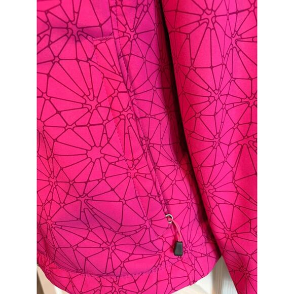 The North Face Women’s Fleece Jacket Pink Geometric Full Zip Softshell Medium - Picture 4 of 10